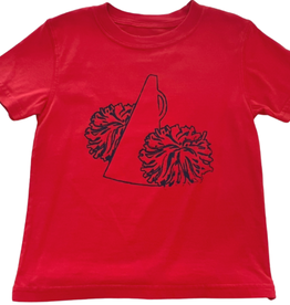 MUSTARD AND KETCHUP KIDS SS RED/NAVY POMS T-SHIRT