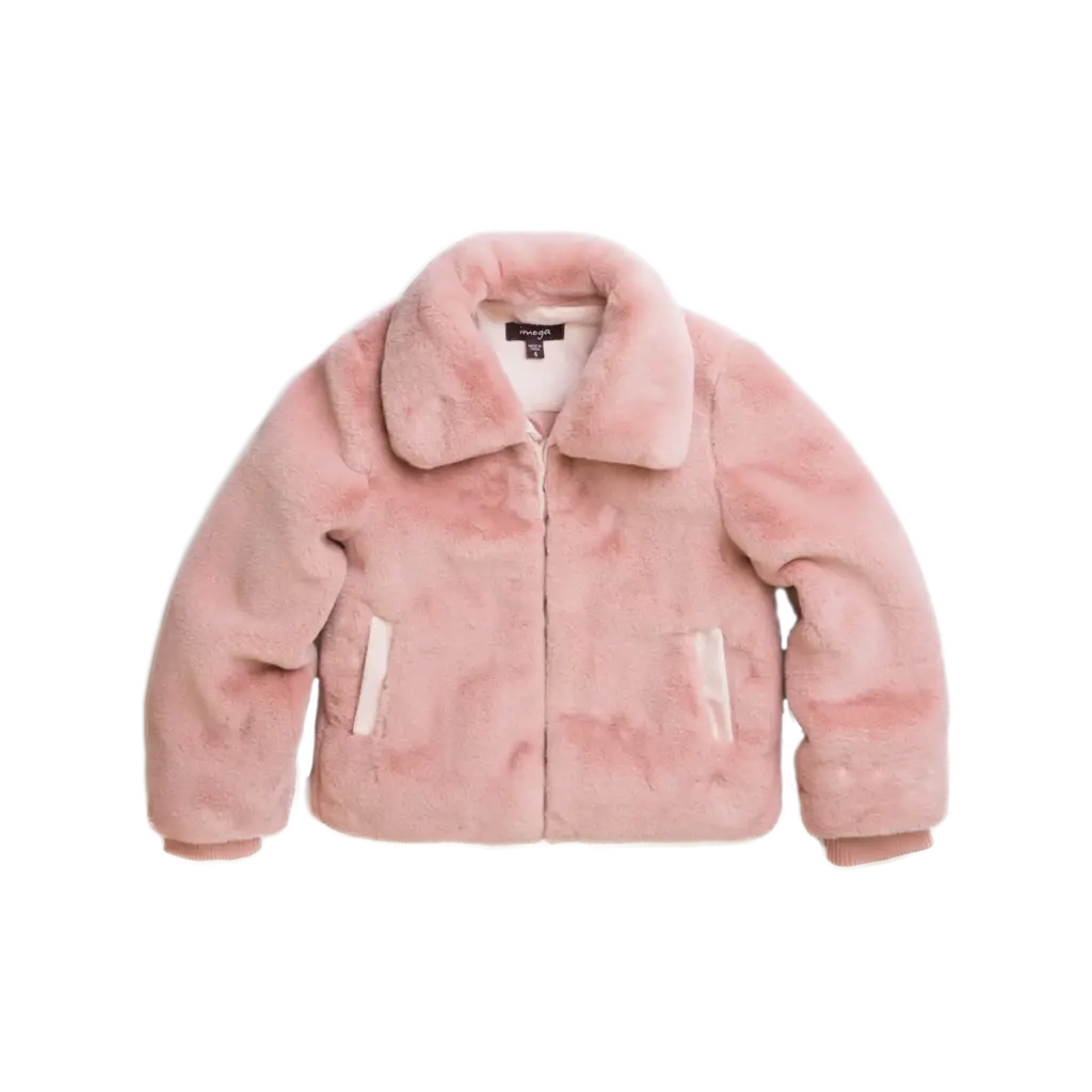 Girls Pink Faux Fur Jacket, Imoga