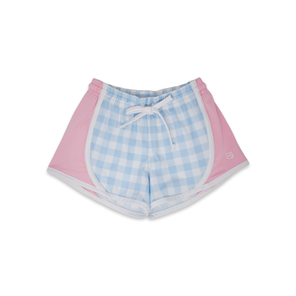 SET ATHLEISURE Elise Short - Blue Buffalo Check/Cotton Candy Pink