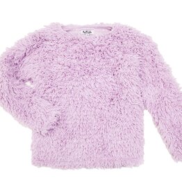 MIA NY METALLIC FUZZ SWEATER PURPLE