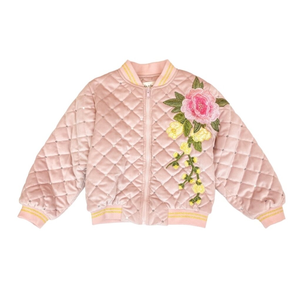 DOE A DEAR FLORAL EMBROIDERED QUILTED JACKET