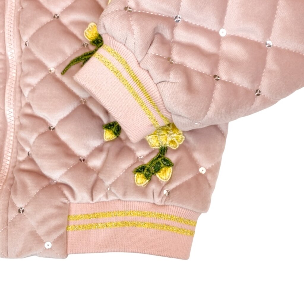 DOE A DEAR FLORAL EMBROIDERED QUILTED JACKET