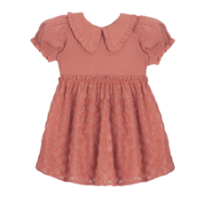 CLARABELLE GAUZE NATURAL WAIST DRESS - PINK