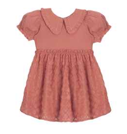 CLARABELLE GAUZE NATURAL WAIST DRESS - PINK