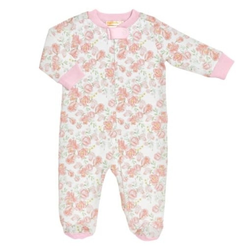 BABY CLUB CHIC PASTEL FLORAL ZIPPED FOOTIE