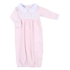 MAGNOLIA BABY FIONA PHILIP SMOCK COLLARD GATHERED GOWN