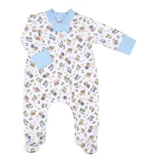 MAGNOLIA BABY CONSTRUCTION ZONE PRINTED ZIPPER FOOTIE LB