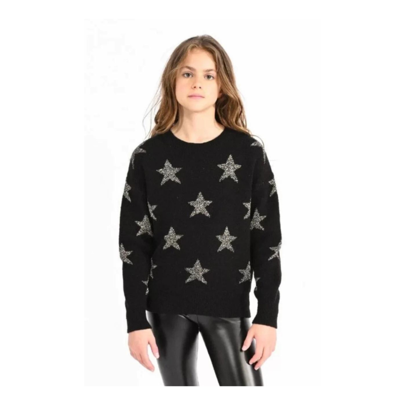 MINI MOLLY GIRLS KNITTED SWEATER-BLACK