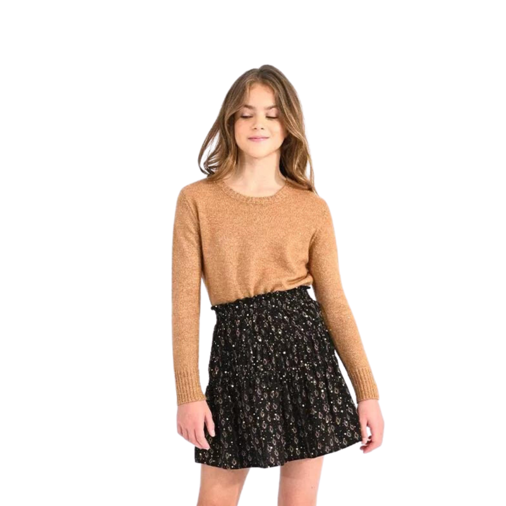 MINI MOLLY GIRLS KNITTED SWEATER-CAMEL
