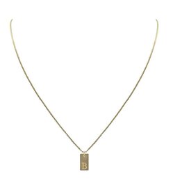 KIKI & LIVY TINY ENGRAVED LETTER NECKLACE-B