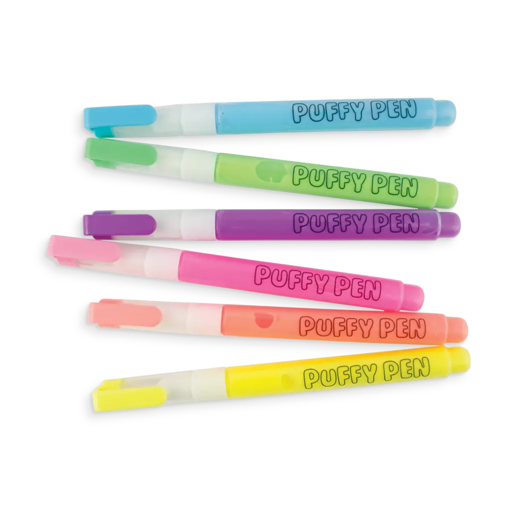 OOLY MAGIC NEON PUFFY PEN-SET OF 6