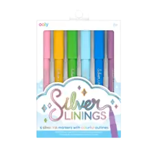 OOLY SILVER LININGS OUTLINE MARKERS-SET OF 6
