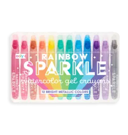 OOLY RAINBOW SPARKLE METALLIC WATERCOLOR GEL CRAYONS- SET OF 12