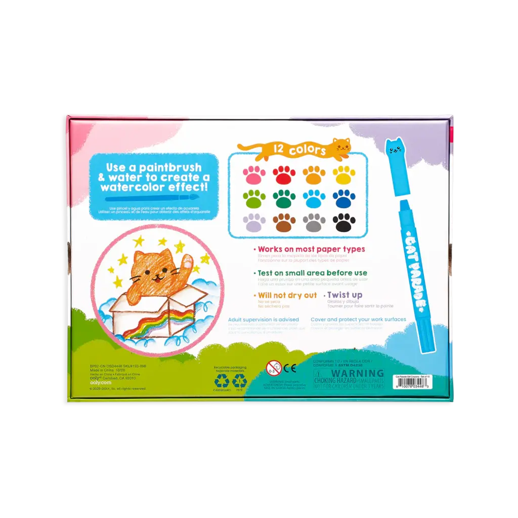 OOLY CAT PARADE GEL CRAYONS-SET OF 12