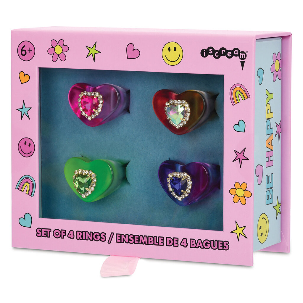 ISCREAM JEWEL HEART RING SET-4