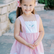THE PROPER PEONY PAULETTE PINK BOW PINAFORE