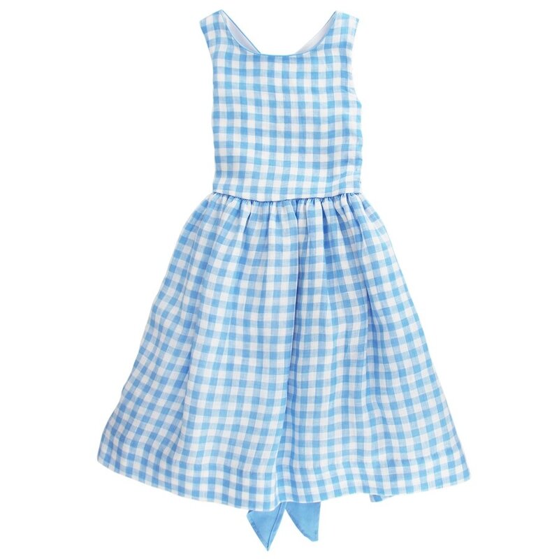 BAILEY BOYS GIRLS SKY LINEN GINGHAM, DRESS