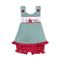 BANANA SPLIT FARM DAYS SMOCKED BLOOMER SET