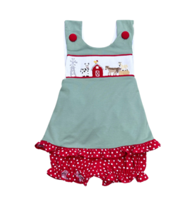 BANANA SPLIT FARM DAYS SMOCKED BLOOMER SET