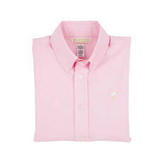 THE BEAUFORT BONNET COMPANY   DEANS LIST DRESS SHIRT-Palm Beach Pink With Multicolor Stork