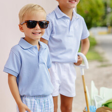 THE BEAUFORT BONNET COMPANY SHEFFIELD SHORTS- Turks Teal Sewanee Seersucker With Beale Street Blue