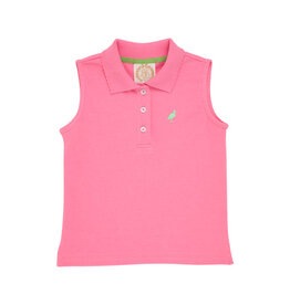 THE BEAUFORT BONNET COMPANY SLEEVELESS ANNA PRICE POLO - Hamptons Hot Pink With Grace Bay Green Stork