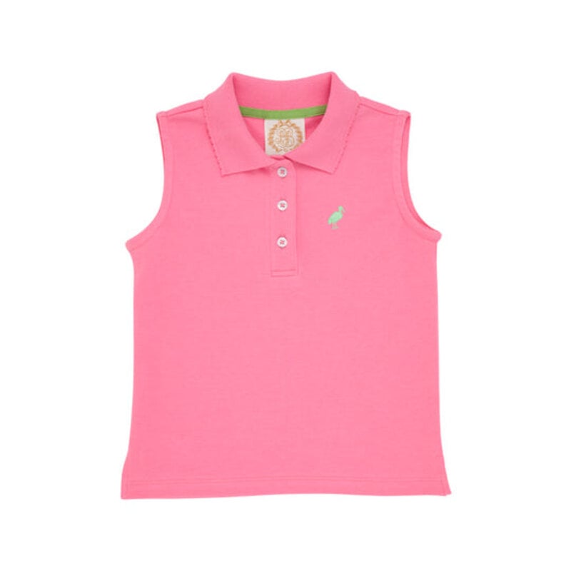 THE BEAUFORT BONNET COMPANY SLEEVELESS ANNA PRICE POLO - Hamptons Hot Pink With Grace Bay Green Stork