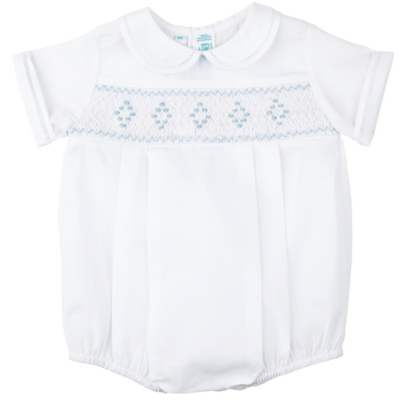 FELTMAN BROTHERS SMOCKED EMB. DIAMOND CREEPER