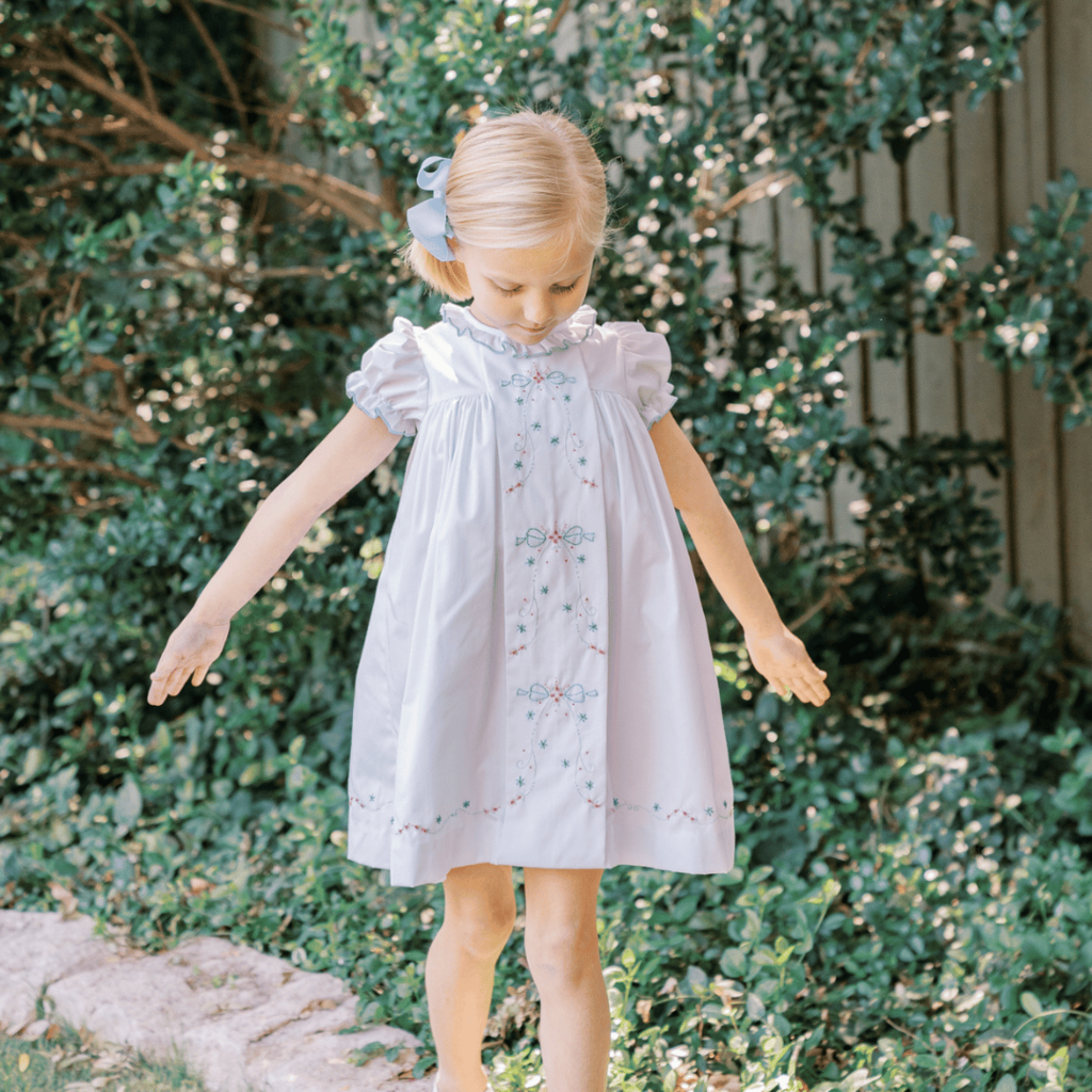 THE PROPER PEONY BIANCA SHADOW EMBROIDERY DRESS