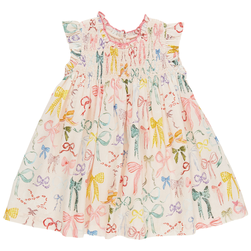 PINK CHICKEN girls stevie dress - watercolor bows