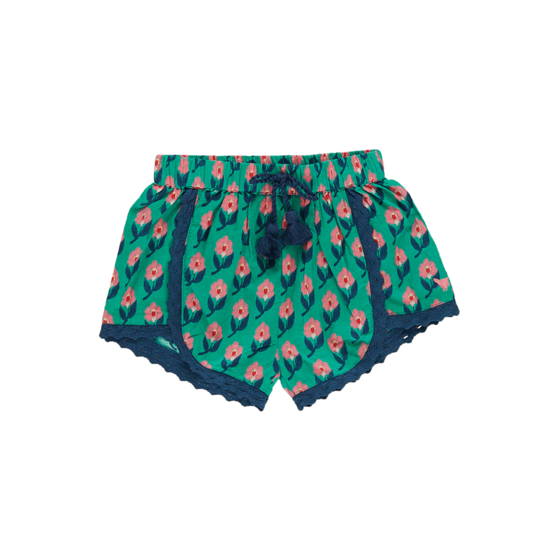 PINK CHICKEN girls millie short - green ikat floral