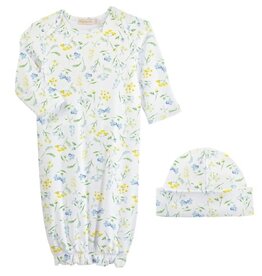 BABY CLUB CHIC delicate wildflowers gown and hat set