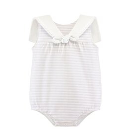 BABY CLUB CHIC pink stripes bubble w/sailor collar