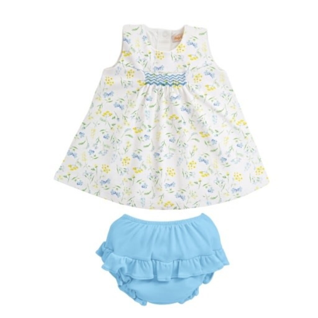 BABY CLUB CHIC delicate wildflowers dress w/ruffle diaper cover