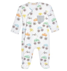 BABY CLUB CHIC monster trucks crossed footie