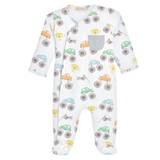 BABY CLUB CHIC monster trucks crossed footie