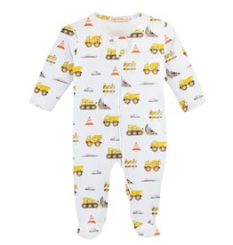BABY CLUB CHIC construction trucks zipped footie