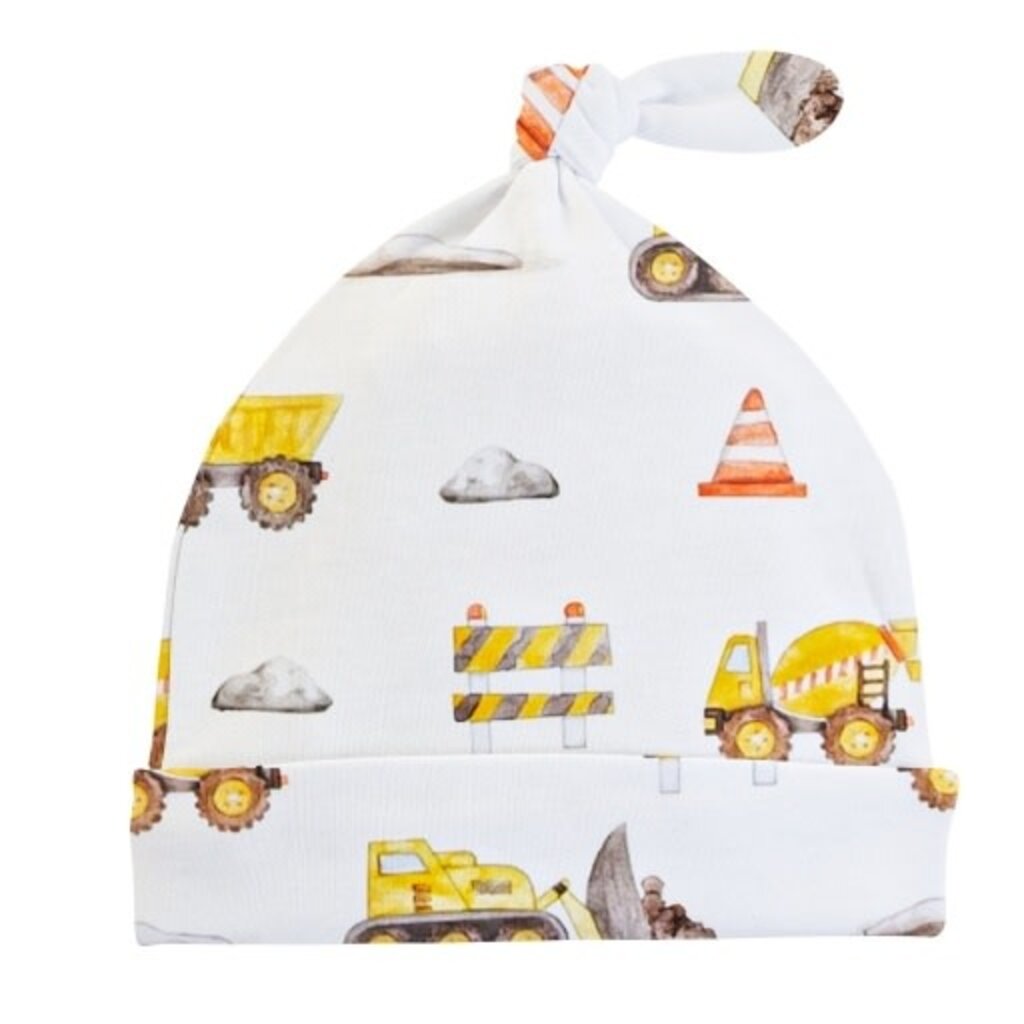 BABY CLUB CHIC construction trucks hat w/ knot