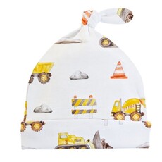 BABY CLUB CHIC construction trucks hat w/ knot