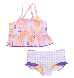 PINK CHICKEN girls joy tankini - purple gilded floral