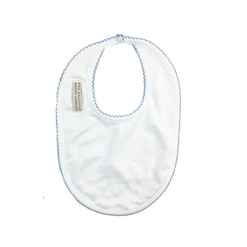 THE BEAUFORT BONNET COMPANY BELLYFUL BIB - WRTH AVE WHT/BCKHD BLUE