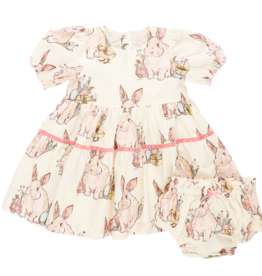 PINK CHICKEN BABY GIRLS MARIBELLE DRESS SET-BUNNY FRIENDS