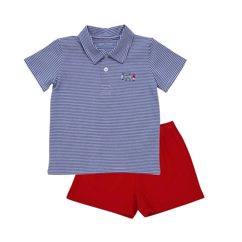 ITSY BITSY FISHING LURES POLO W/EMBROID. KNIT SHORTS