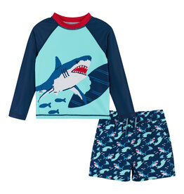 ANDY & EVAN BOYS SHARK RASHGUARD/BOARDSHORT