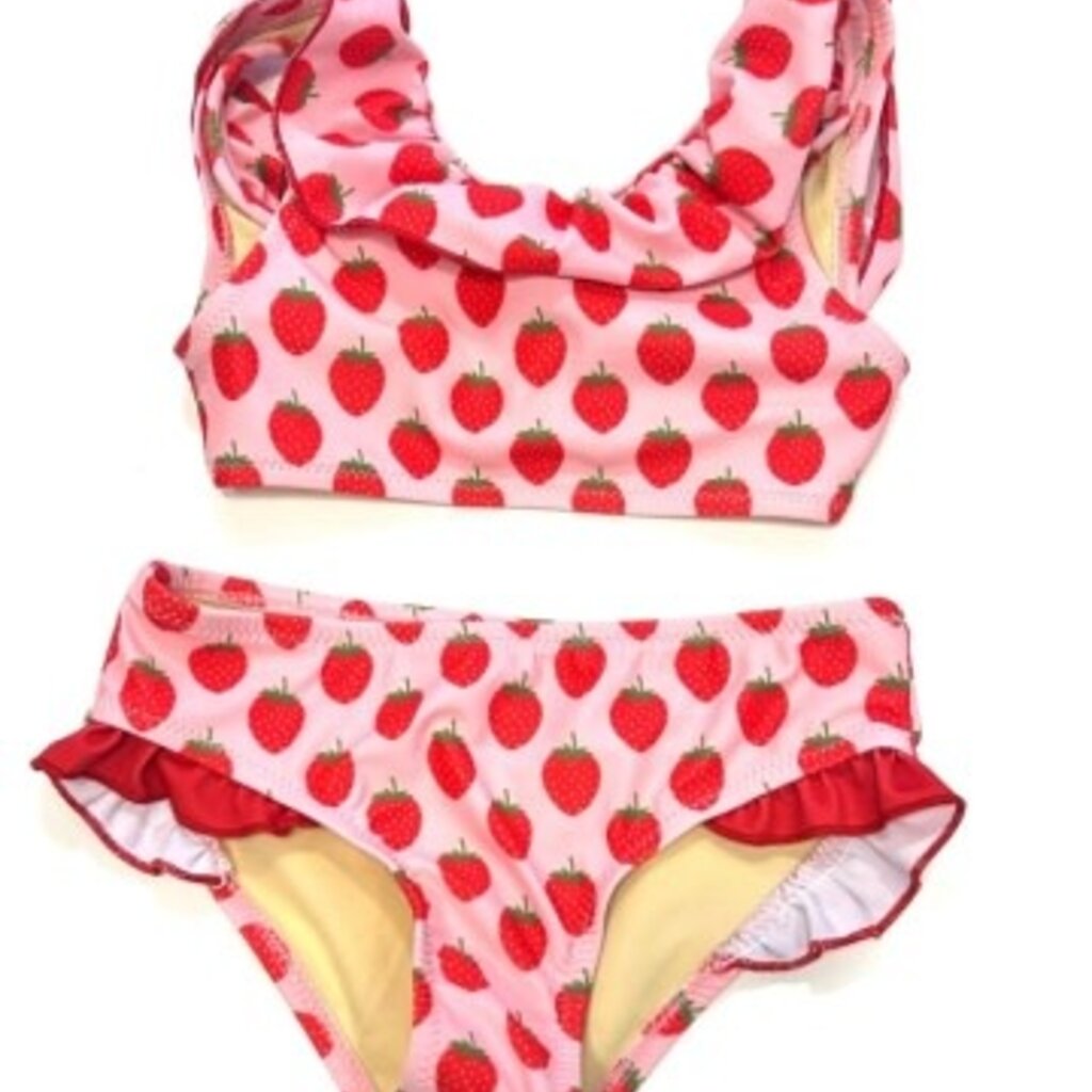 PINK CHICKEN girls ariel bikini - strawberries