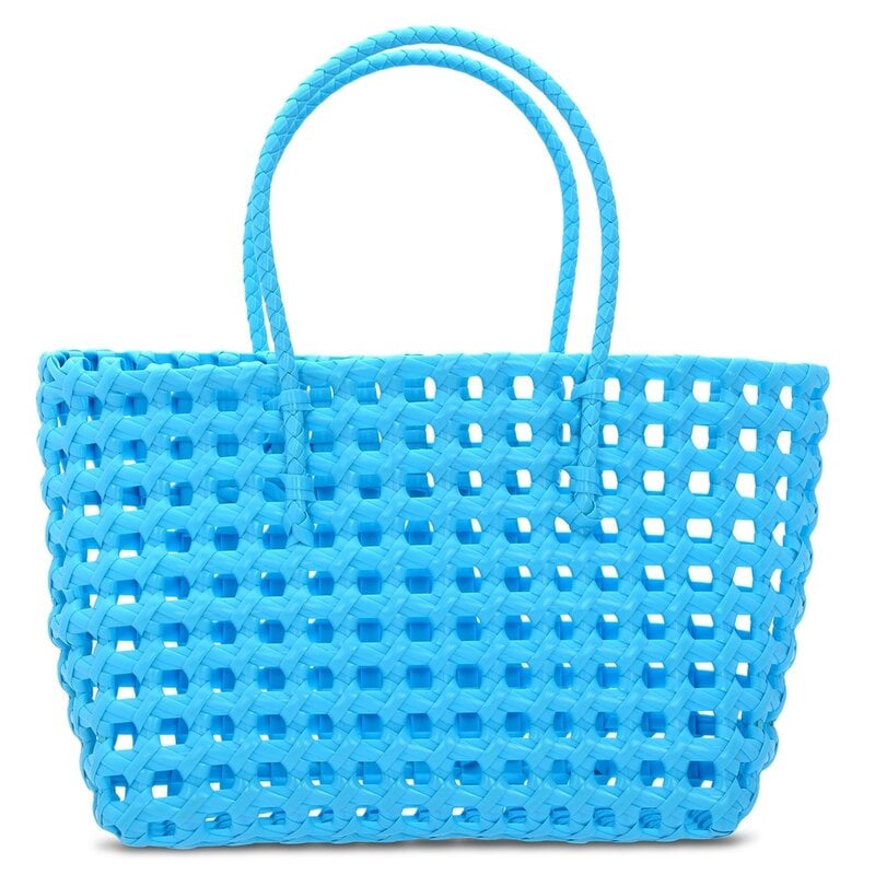 ISCREAM LARGE BLUE WOVEN TOTE