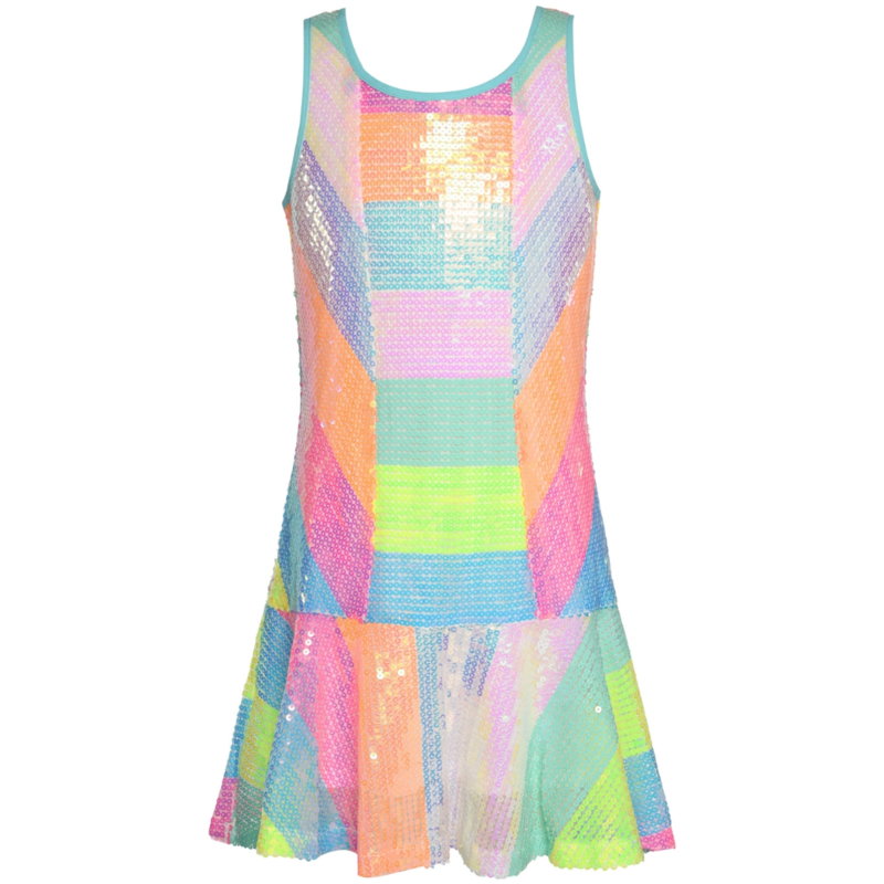 Hannah Banana GIRLS SEQUINED STRIPE DRESS