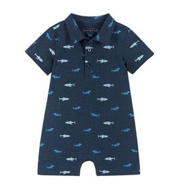 ANDY & EVAN Infant Polo Romper - Shark Print