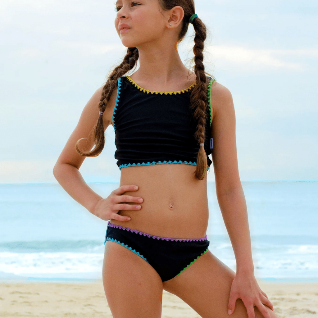 LIMEAPPLE TEXTURED TWO PIECE SWIMSUIT