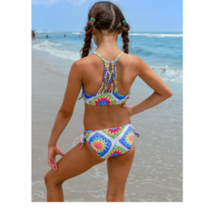 LIMEAPPLE BIKINI SET W/HAND BRAIDED PRINT